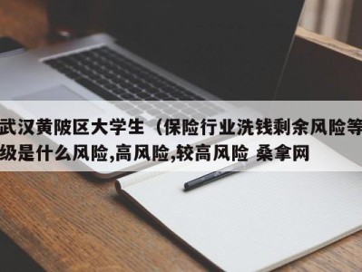 烟台武汉黄陂区大学生（保险行业洗钱剩余风险等级是什么风险,高风险,较高风险 桑拿网